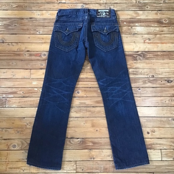 TRUE Religion Ricky Big T men jeans 100% cotton denim dark blue size 30 - Picture 3 of 15